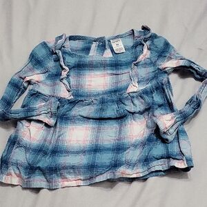 Carter's Blue and Pink Plaid Kids Blouse